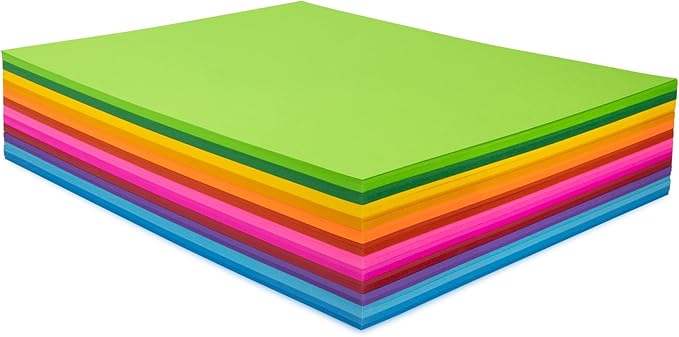 Hygloss Products Bright Colored Cardstock - 240 Sheets - 11x17 Card Stock Paper- 10-12 Bright Colors