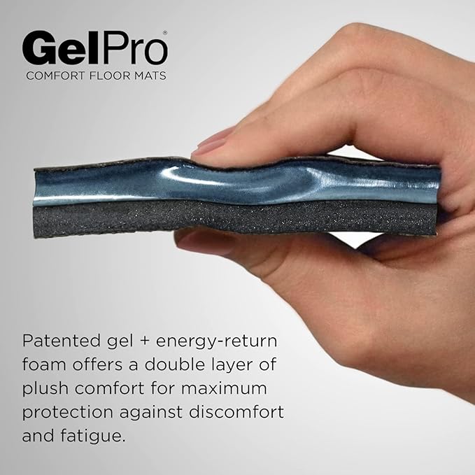 GelPro Elite Premier Gel & Foam Cushioned Anti-Fatigue Kitchen Floor Comfort Mat, Padded Stain-Resistant, Waterproof, Non-Slip Comfort Padded Desk/Office Mat, 20" x 48", Linen Truffle