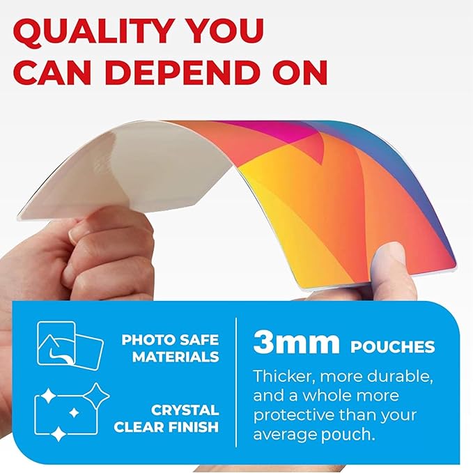 3MIL Thermal Laminating Sheets (100 Count) 9x11.5 inch, Letter Size, Dry-Erase Friendly Laminating Pouches, Compatible with Laminator, Crystal, Clear Laminated Finish