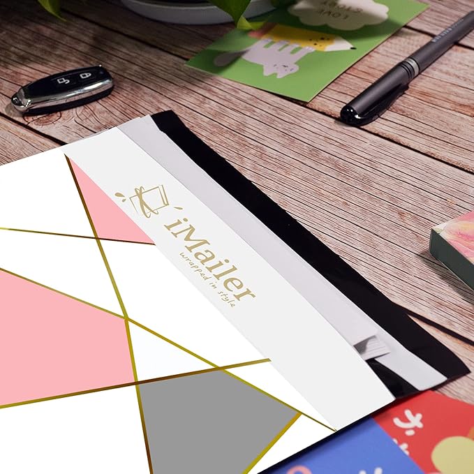 100 Count - 14 x 19 inch Poly Mailer Shipping Bags Envelope Triangle Print Mailing Package for Clothing-Self Seal…