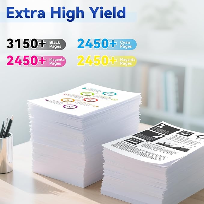 206X High Yield Toner Cartridge 4Pack Compatible with HP 206X 206A Toner Set for HP Color Laserjet Pro M255dw M255nw MFP M283fdw M283cdw M282nw M283fdn Ink(Black/Cyan/Yellow/Magenta