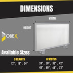 OBEX Screen Extender Polycarbonate Desk Privacy Panel & Divider for Office Cubicle, 18" x 30", Translucent