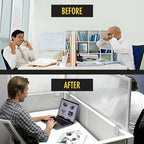 OBEX Screen Extender Polycarbonate Desk Privacy Panel & Divider for Office Cubicle, 18" x 30", Translucent
