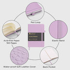 &And Per Se Blank Journal Notebook, 160 Pages, 5.7 x 8 inches College Ruled Thick Paper Notebook Journals for Writing, Hardcover Notebook(1 Pack, Lavender)