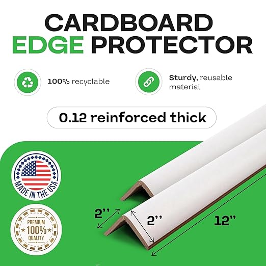 IDL Packaging Cardboard Edge Protectors 2" x 2" x 12", Full Pallet of 5,746 pc, White - V-Board Reinforced Corner Protectors - Regular-Duty Cardboard Corners for Shipping