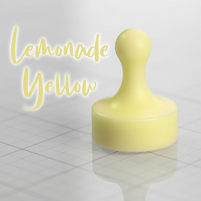 GLASSBOARD STUDIO Powerful Neodymium Magnets, Pawn-Shaped - Strong Fridge/Refrigerator and Whiteboard Magnet, Ideal for Office, Kitchen, Crafts - Rare Earth, Heavy Duty (3, Lemonade Yellow)