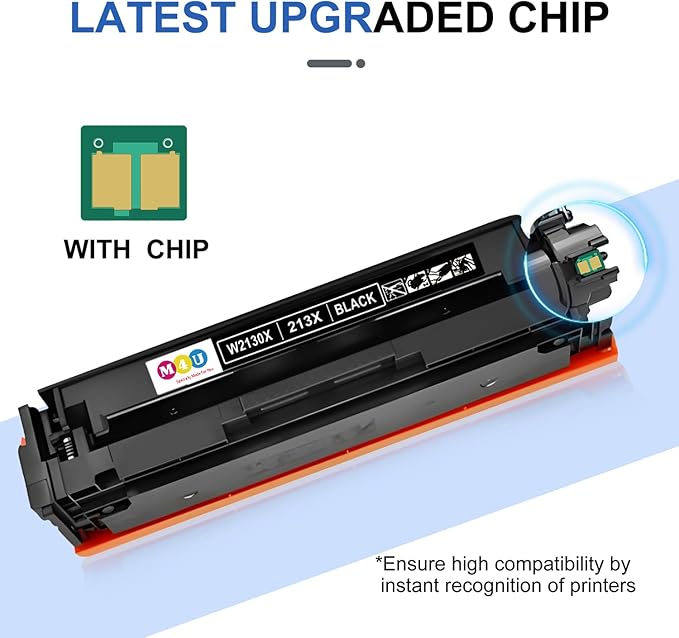 213X Black Toner Cartridge W2130X(with Chip) Compatible with 213X for Enterprise 5700dn 6700dn 6701dn, MFP 5800 6800, Flow MFP 5800 6800(1Pack, Black)
