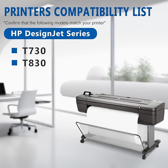 HPQ 728 Ink Cartridge 130ml Compatible with DesignJet T730 T830 MFP Large Format Plotter Printers (F9K16A) (Yellow)