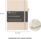 &And Per Se Dotted Journal Notebook Set, A5 Hardcover Dotted Journal (Light Apricot), 6 Fineliner Pens, 8 Sticker, 5 Stencil Sheets & 6 Washi Tapes, Journaling Supplies for Planner Schedule