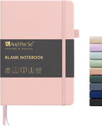 &And Per Se Blank Journal Notebook, 160 Pages, 5.7 x 8 inches College Ruled Thick Paper Notebook Journals for Writing, Hardcover Notebook(1 Pack, pink)