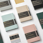 &And Per Se Dotted Journal Notebook (5 Packs), A5 Hardcover Leather Dotted Journal, 160 Pages 100 gsm Thick Paper, 3 Sheets of Stickers Included- 5.7'' x 8'' (Black