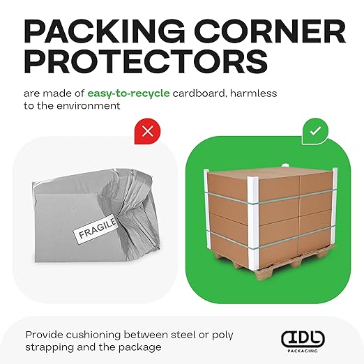IDL Packaging Cardboard Edge Protectors 2" x 2" x 24", Full Pallet of 5600 pc, White - V-Board Reinforced Corner Protectors - Regular-Duty Cardboard Corners for Shipping