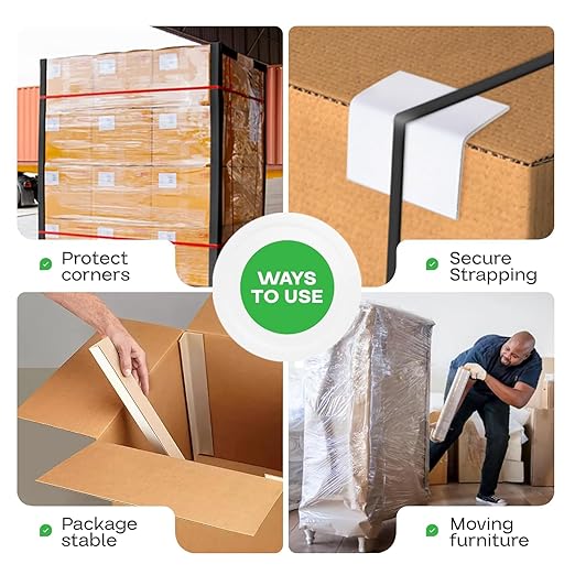 IDL Packaging Cardboard Edge Protectors 2" x 2" x 9", Full Pallet of 5,746 pc, White - V-Board Reinforced Corner Protectors - Regular-Duty Cardboard Corners for Shipping