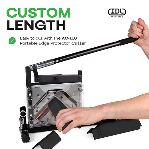 IDL Packaging Cardboard Edge Protectors 2" x 2" x 48", Black, Pack of 50 - V-Board Reinforced Cardboard Corners for Shipping - Kraft Cardboard Corners for Packing - Moving Corner Protectors