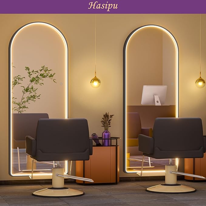 Hasipu 65" x 22" Led Mirror, Full Length Mirror with Lights, Arch Design, Wall Mounted, Modern Style