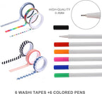 &And Per Se Dotted Journal Notebook Set, A5 Hardcover Dotted Journal (Pink), 6 Fineliner Pens, 8 Sticker, 5 Stencil Sheets & 6 Washi Tapes, Journaling Supplies for Planner Schedule