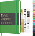 &And Per Se Dotted Journal Notebook, A5 Hardcover Bullet Dotted Journal, 160 Pages 100 gsm Thick Dotted Paper, 3 Sheets of Stickers Included - 5.7'' x 8''（Emerald）