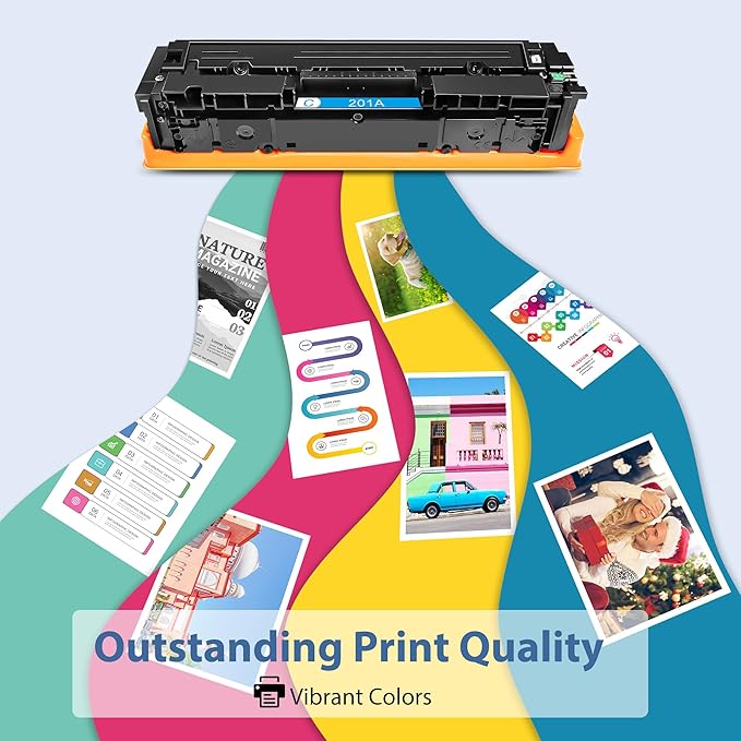 201A Toner Cartridges 4 Pack Compatible for HP Color Laserjet Pro M277dw Reaplacement for HP201A 201X Set High Yield with M252dw MFP M277dw M277n M277c6 Printer (Black/Cyan/Magenta/Yellow)