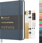 &And Per Se Dotted Journal Notebook, A5 Hardcover Bullet Dotted Journal, 160 Pages 100 gsm Thick Dotted Paper, 3 Sheets of Stickers Included - 5.7'' x 8''（Dark Blue）